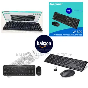 Wireless W-500 Banda Keyboard Mouse ገመድ አልባ ኪቦርድና ማውስ