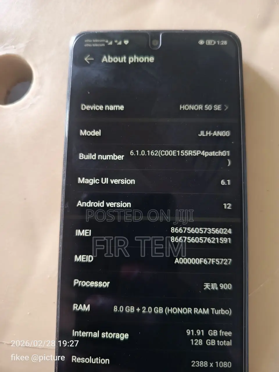 Honor 50 SE 128 GB Black