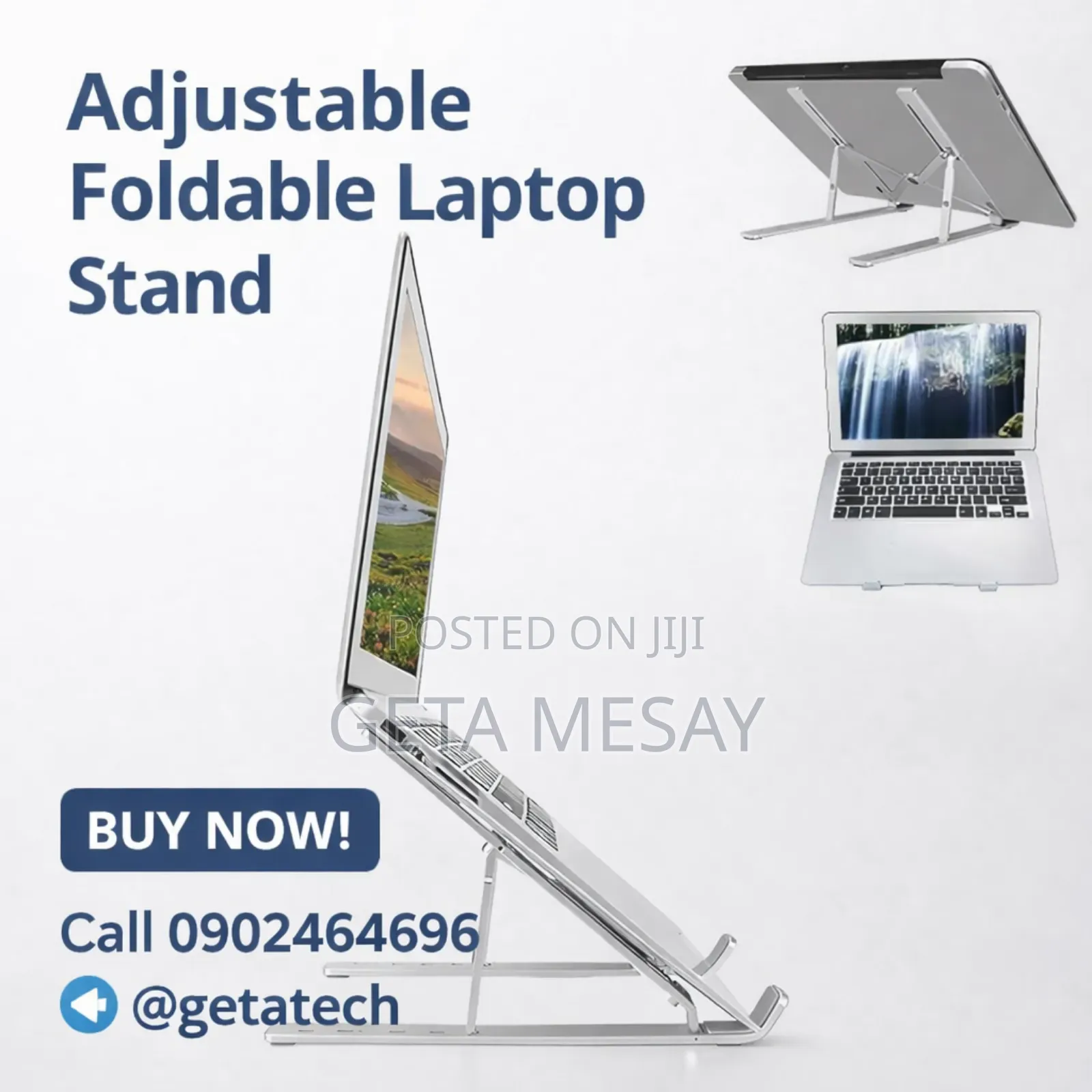 Portable Aluminum Foldable Laptop Stand - Adjustable