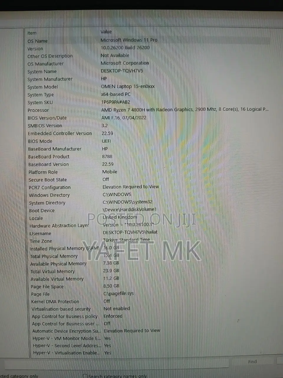 Laptop HP Omen 15 16GB AMD Ryzen 7 SSD 512GB