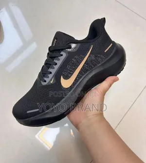 New Arrived Nike Unisex Black/Golden Strip Fashion Running Shoes