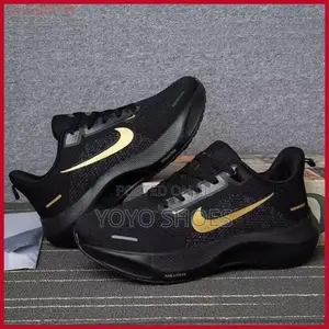 New Arrived Nike Unisex Black/Golden Strip Fashion Running Shoes
