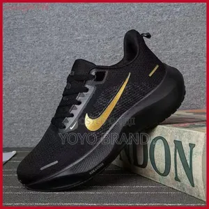 New Arrived Nike Unisex Black/Golden Strip Fashion Running Shoes