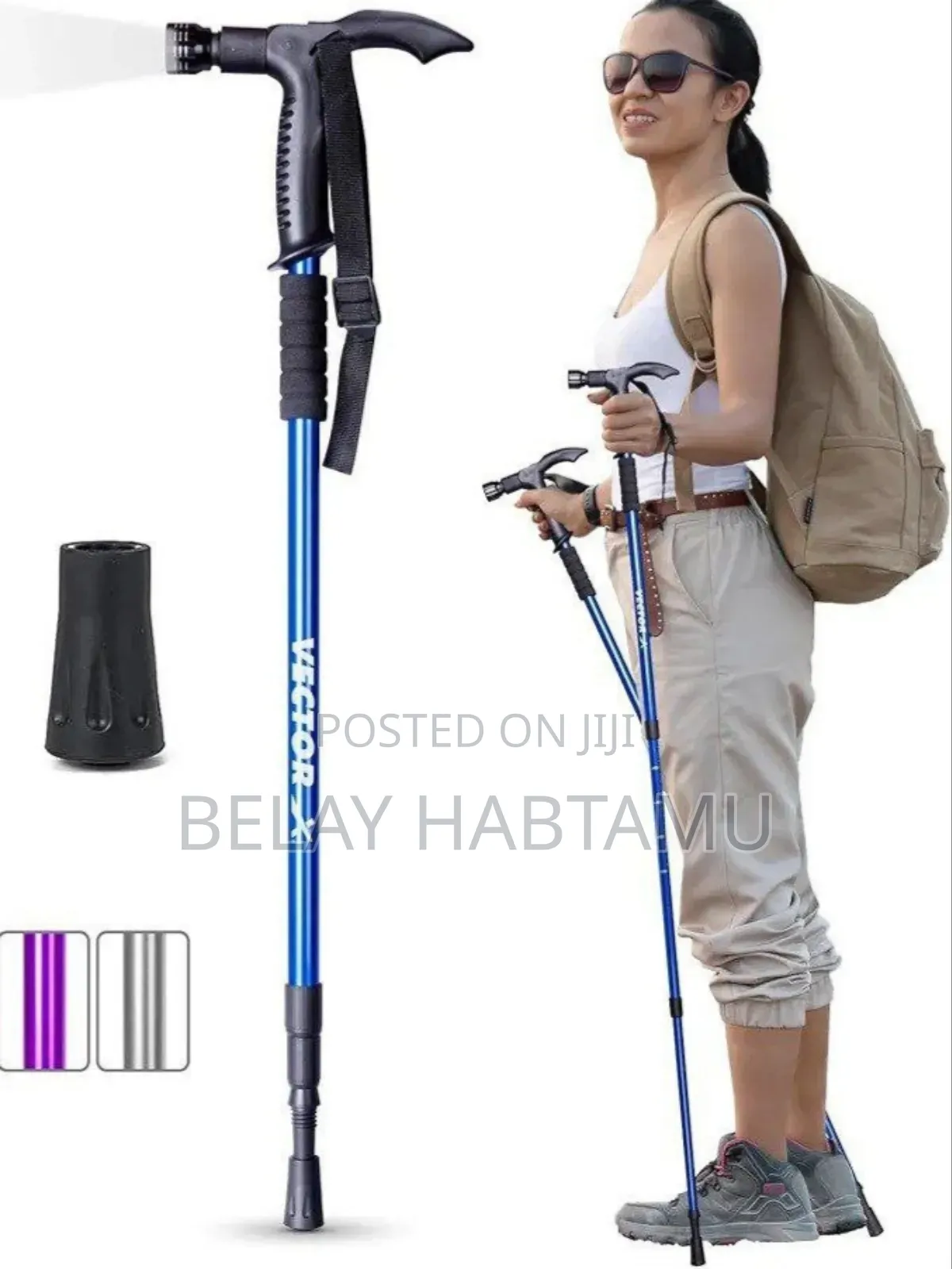 Adjustable Anti-slip Walking Stick With Led Light