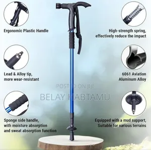 Adjustable Anti-slip Walking Stick With Led Light