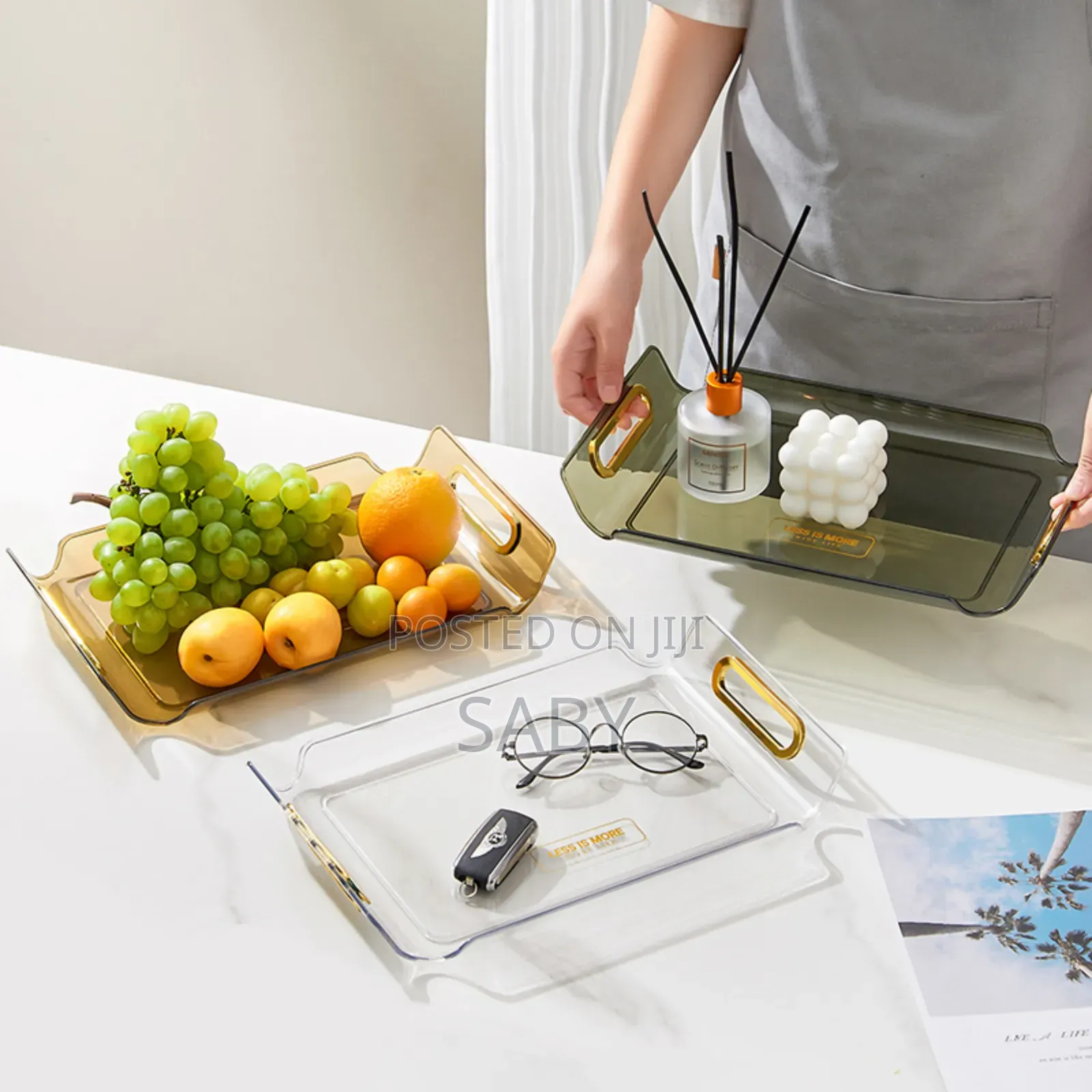 3pcs Acrylic Handle Tray