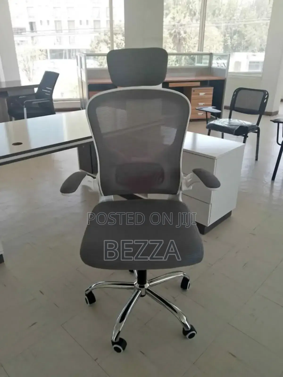 New Model Flexible Arm Office Chair(Gray)