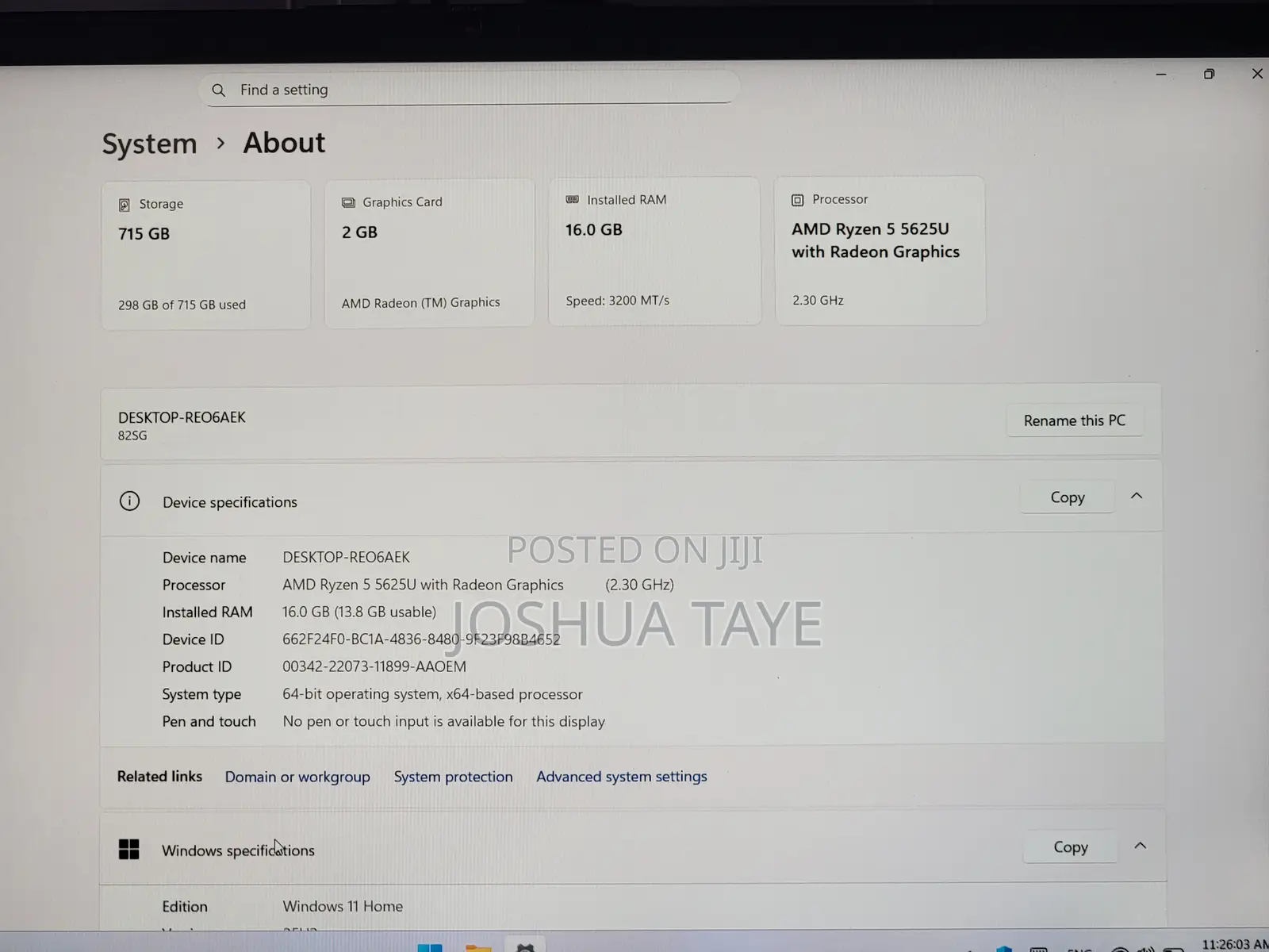 Laptop Lenovo IdeaPad 520 16GB AMD Ryzen 5 SSD 750GB