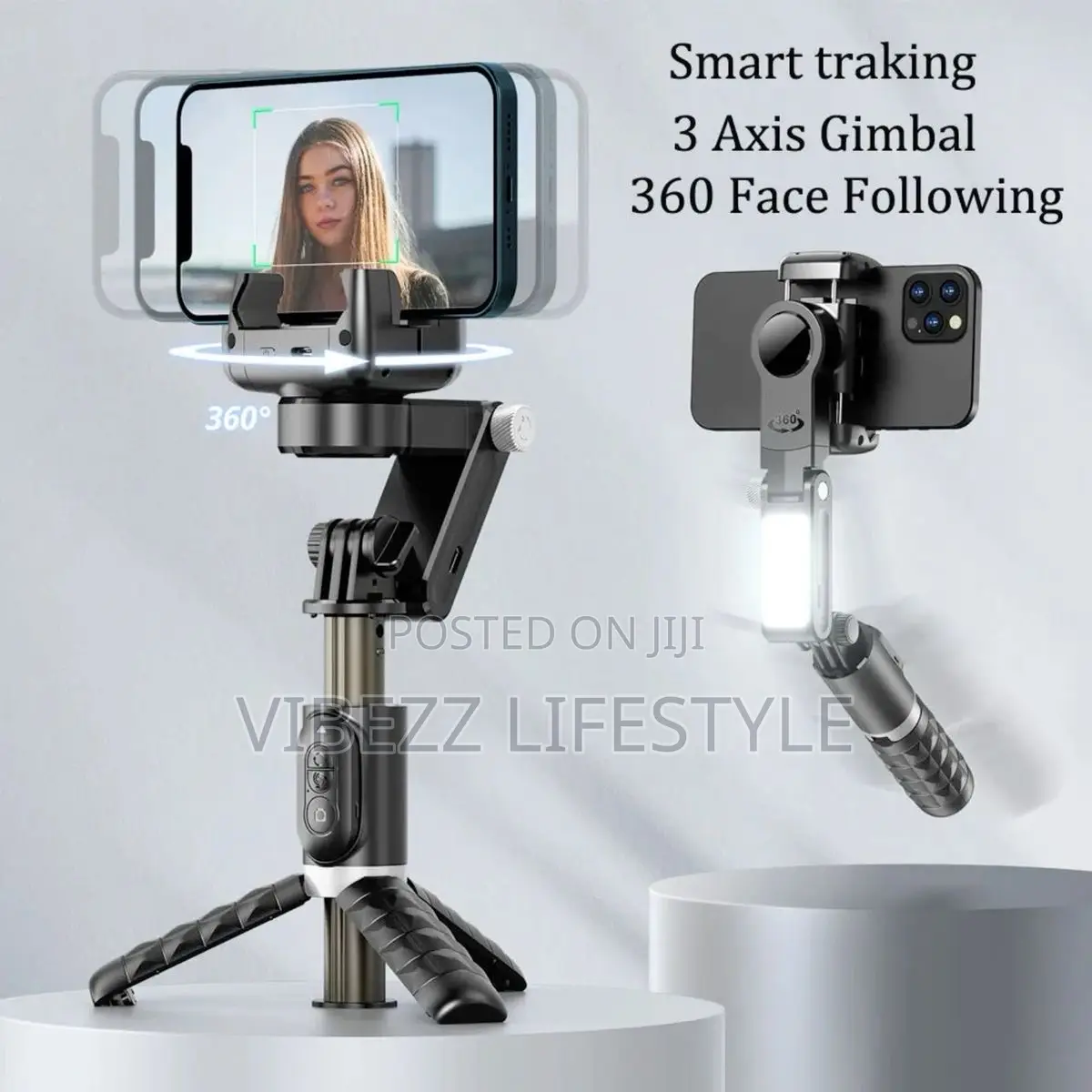 360° Auto Tracking Phone Holder - Portable Gimbal Tripod for Vlogging