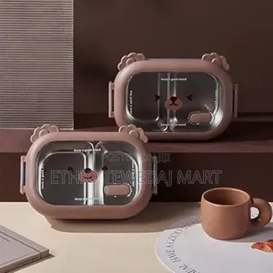 Stainless Steel Lunch Box ባለ ሁለት ክፍል ፔርሙስ ምሳ እቃ