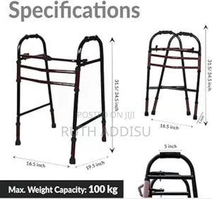 Paxmax Foldable Walker for Old People Ms Coated Walker For