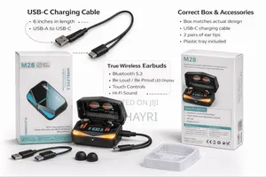 M28 Wireless 5.3 Gaming Earbuds – Led Display | Hi-fi Bass