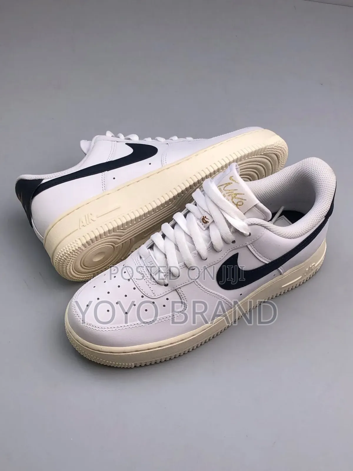Nike Air Force 1’07 White/Obsidian Pale Metalic Gold Unisex Shoes