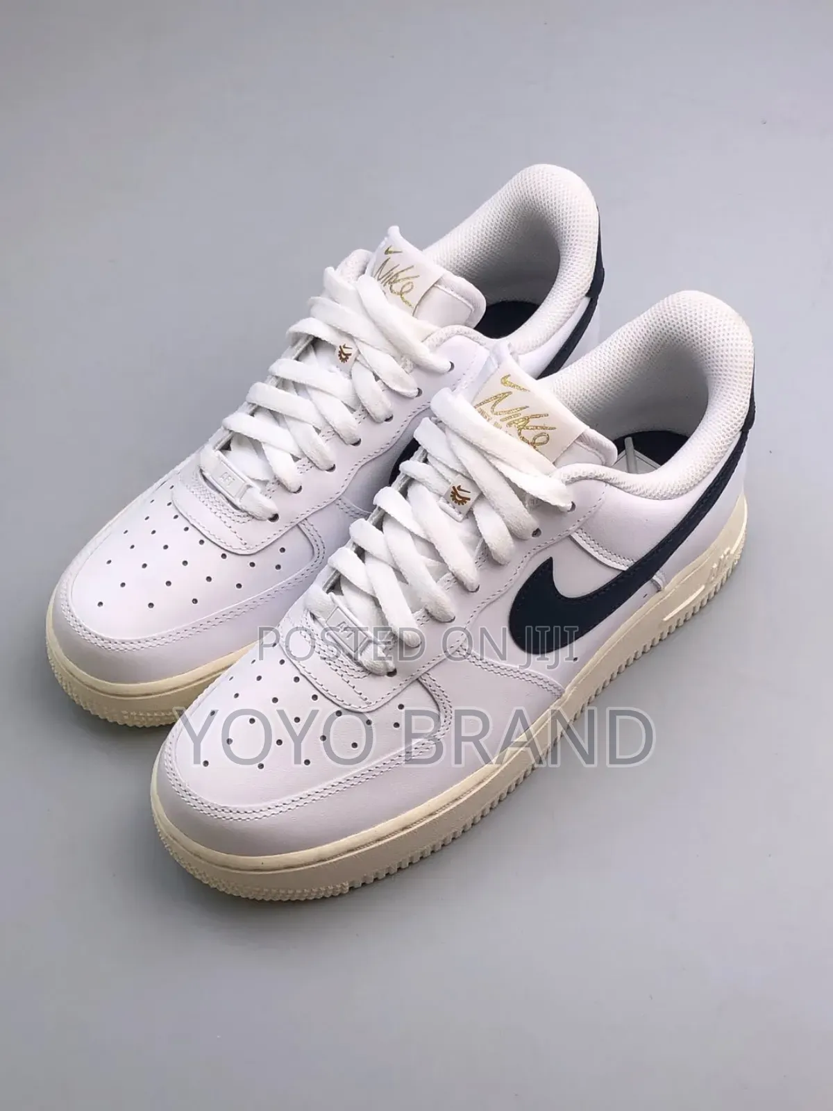 Nike Air Force 1’07 White/Obsidian Pale Metalic Gold Unisex Shoes
