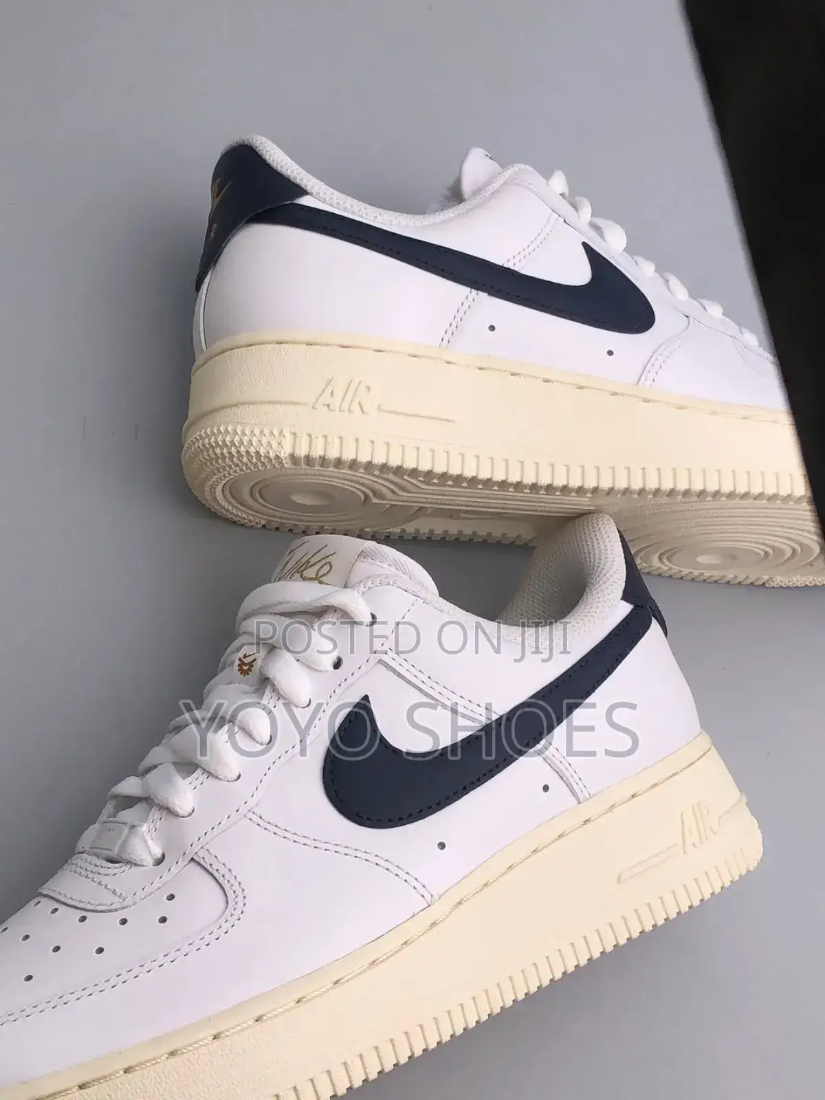 Nike Air Force 1’07 White/Obsidian Pale Metalic Gold Unisex Shoes