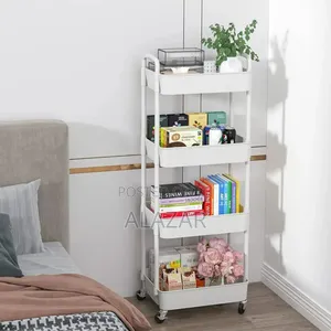 4-Layer Movable Kitchen Storage Rack/Shelf 4 ከፍል ያለዉ ተንቀሳቃሽ
