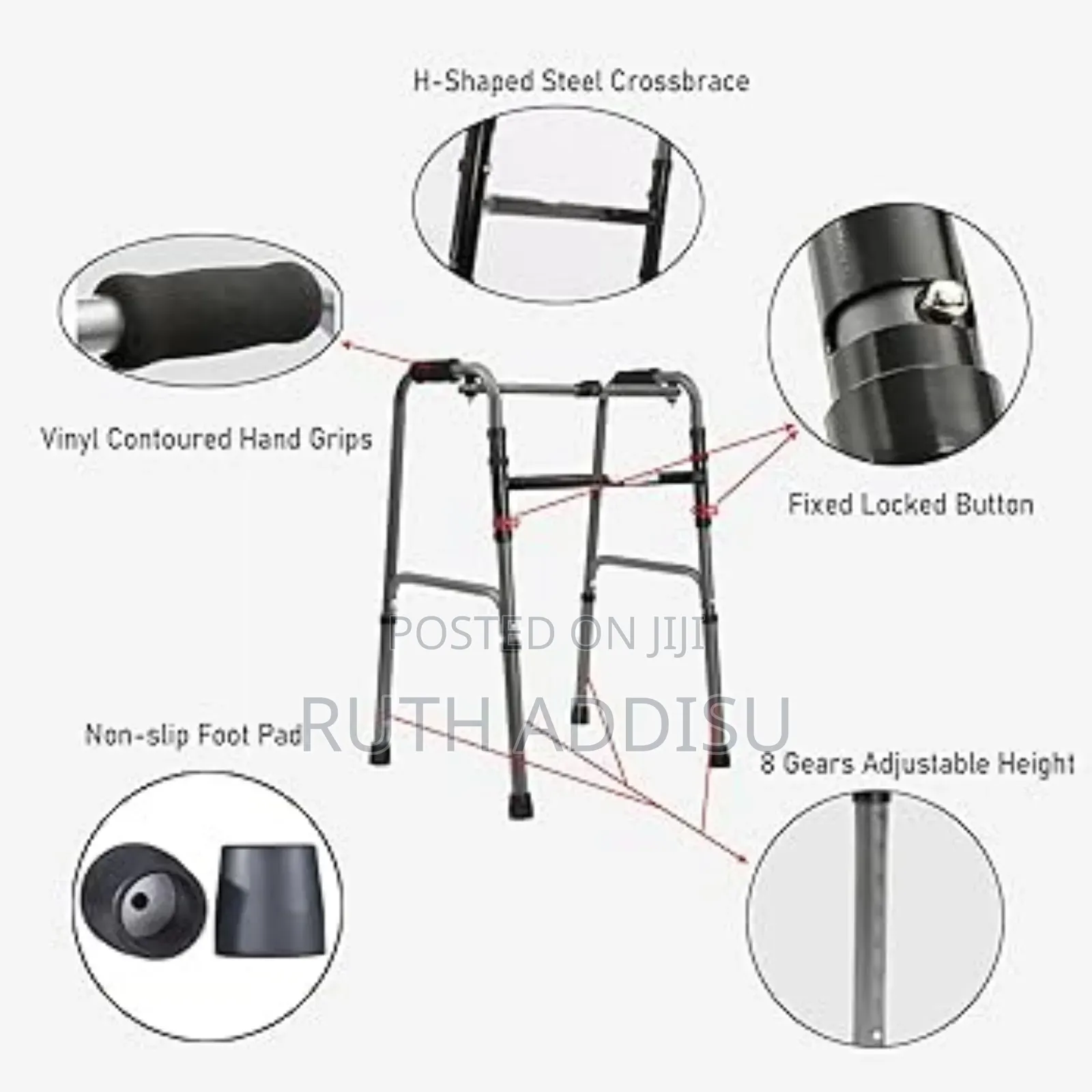 Hand Walking Frame Lightweight Rollator Walker With Seat Front Wheels