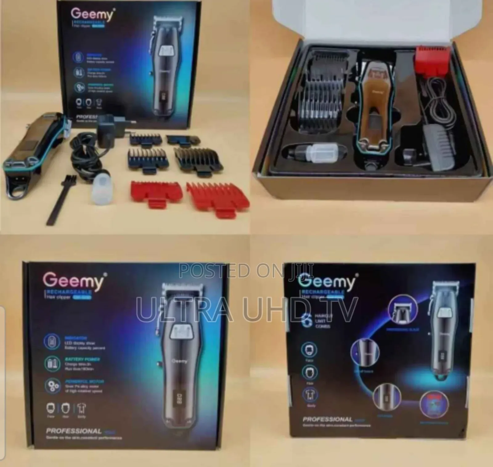 የፀጉር ማሽን Geemy Gm-6680 Rechargeable Hair Clipper.