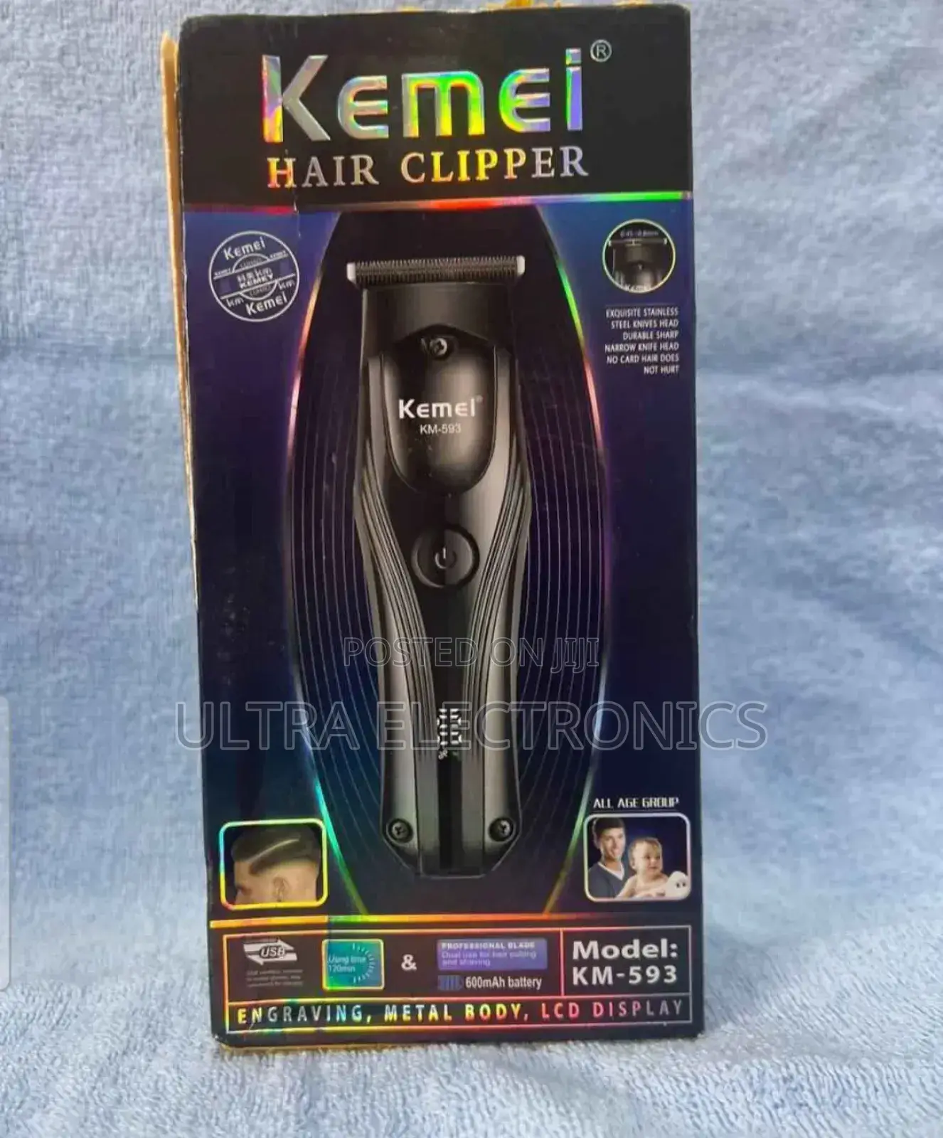 የፀጉር ማሽን Kemei Km-593 Hair Clipper, a Professional Electric Hair