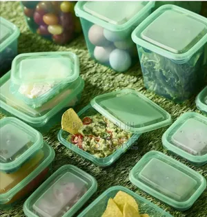 Ikea Food Container, Set Of 17, Transparent/Green.