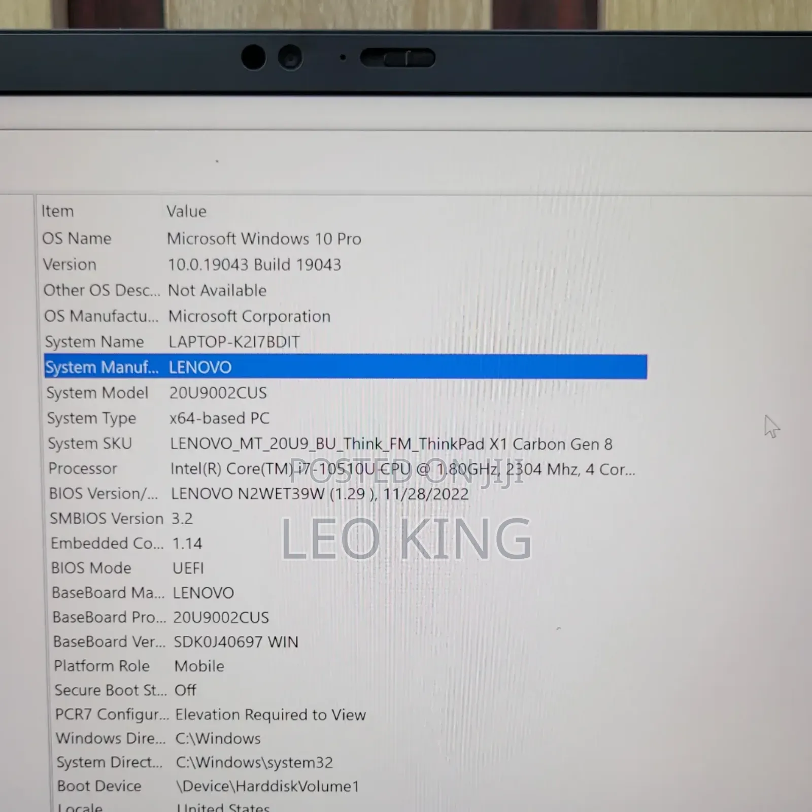 New Laptop Lenovo ThinkPad X1 Carbon 16GB Intel Core i7 SSD 512GB