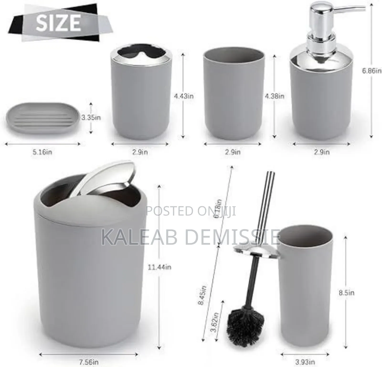 6 PCS Bathroom Set (6 ዓይነት የመፀዳጃ ቤትና የንፅህና መጠበቂያዎች)