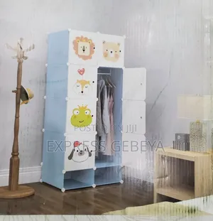 Plastic And Metal Cubic Kids Cloth Cabinet ዘመናዊ የልጆች ልብስ ቁምሳጥን Kids