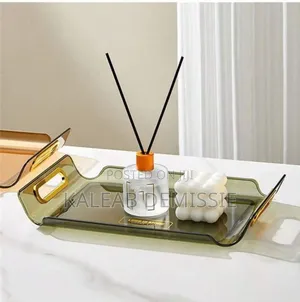 3 Sets Serving Tray With Golden Handle