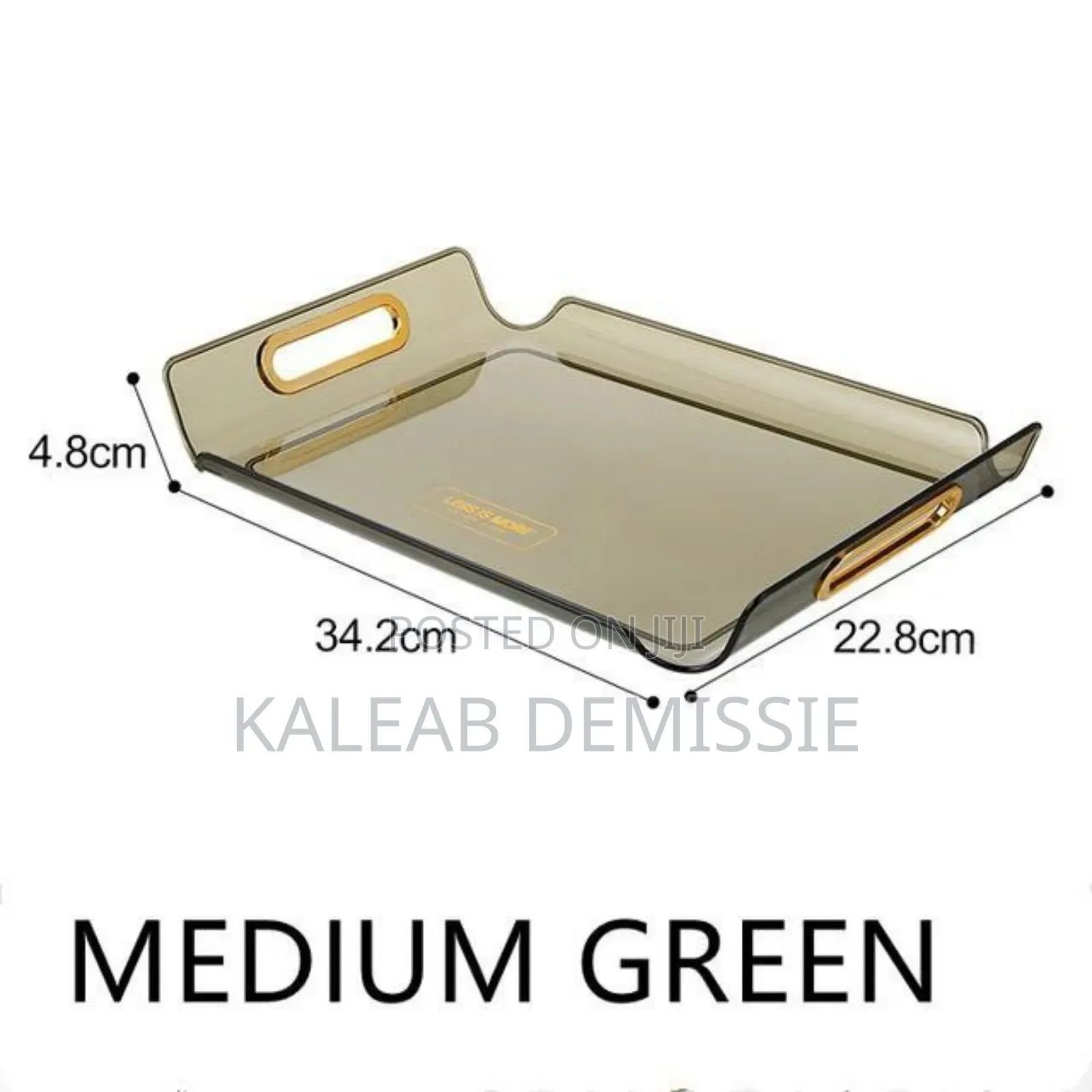 3 Sets Serving Tray With Golden Handle
