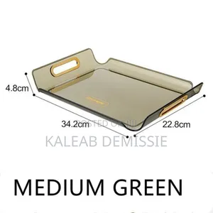 3 Sets Serving Tray With Golden Handle