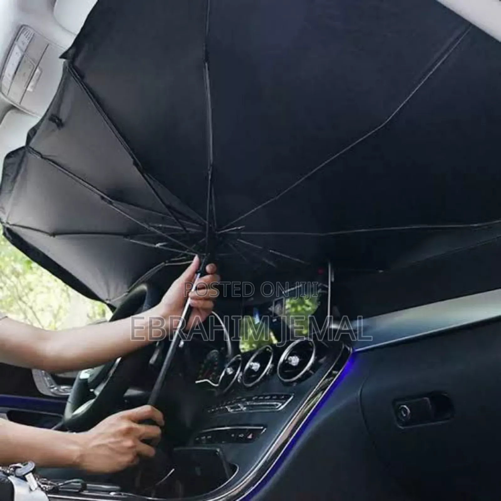 Foldable Car Sun Shade Umbrella የመኪና ፀሀይ መከላከያ