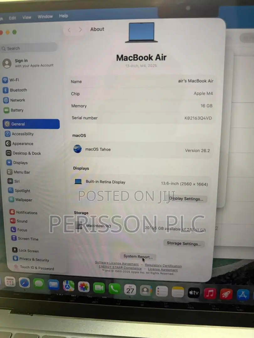 New Laptop Apple MacBook 16GB Apple M4 SSD 256GB