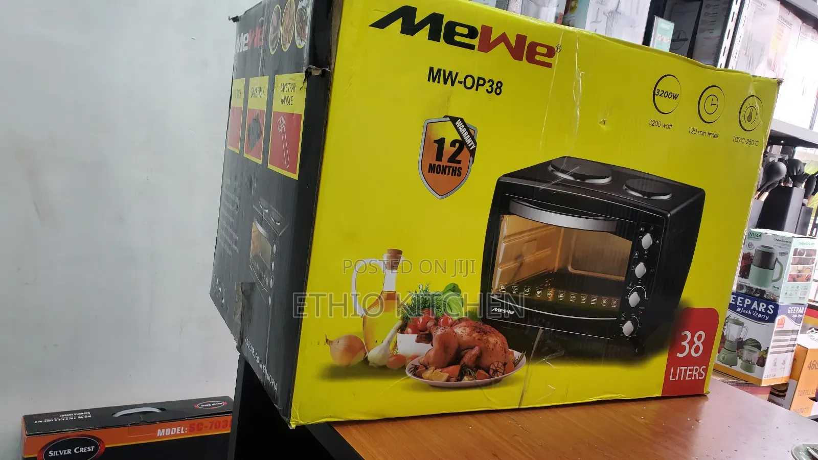 Mewe 38 Mini Oven ሊትር የኤሌክትሪክ ኦቨን ከሁለት ማብሰያ ጋር (Mw-Op38)