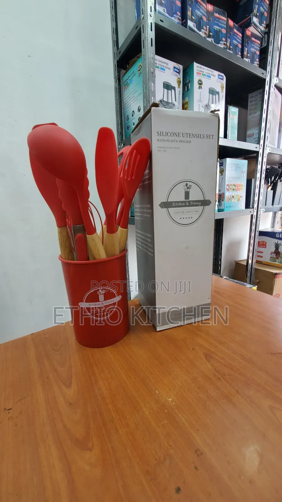 10 in 1 የሲሊኮን ኩሽና ዕቃዎች ስብስብ (Silicone Utensil Set With Holder)