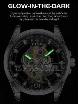 Lige Men’S Hollow Out Round Quartz Watch – Luxury Design