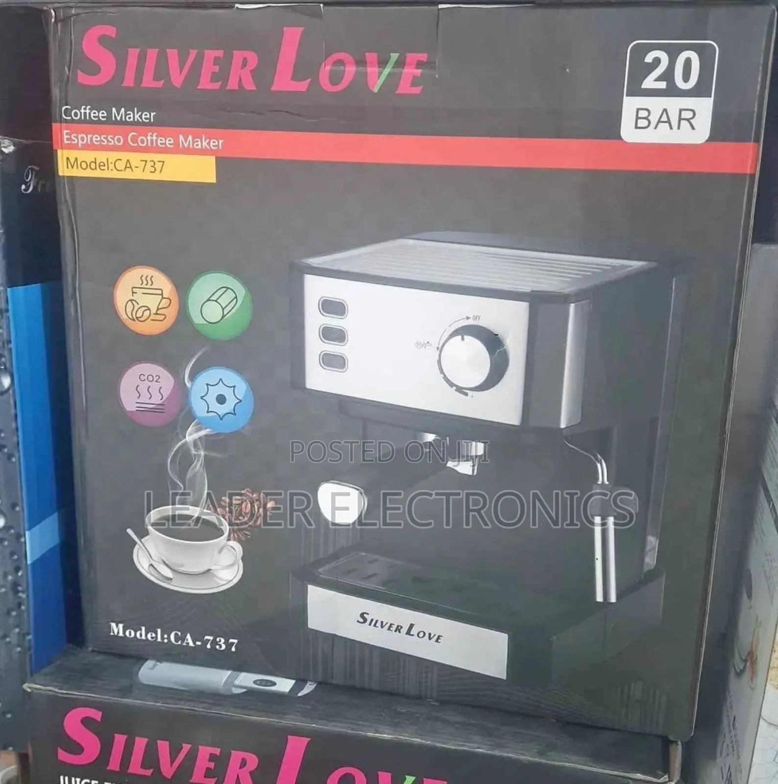 Silver Love Coffee Maker – 20 Bar Espresso Machine Café-Style Quality