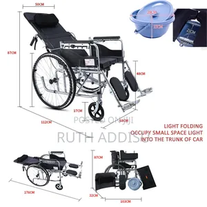 Head Durable Stainless Steel Wheelchair - Foldable Lightweight