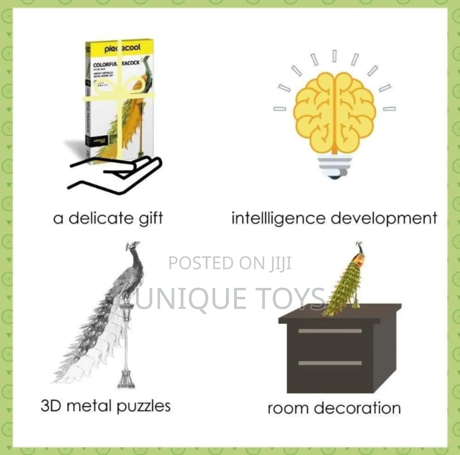 Piececool Colorful Peacock 3d Metal Model Kit