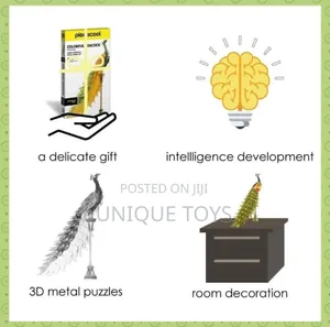 Piececool Colorful Peacock 3d Metal Model Kit