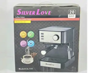 Silver Love Coffee Maker – 20 Bar Espresso Machine | A+ Quality
