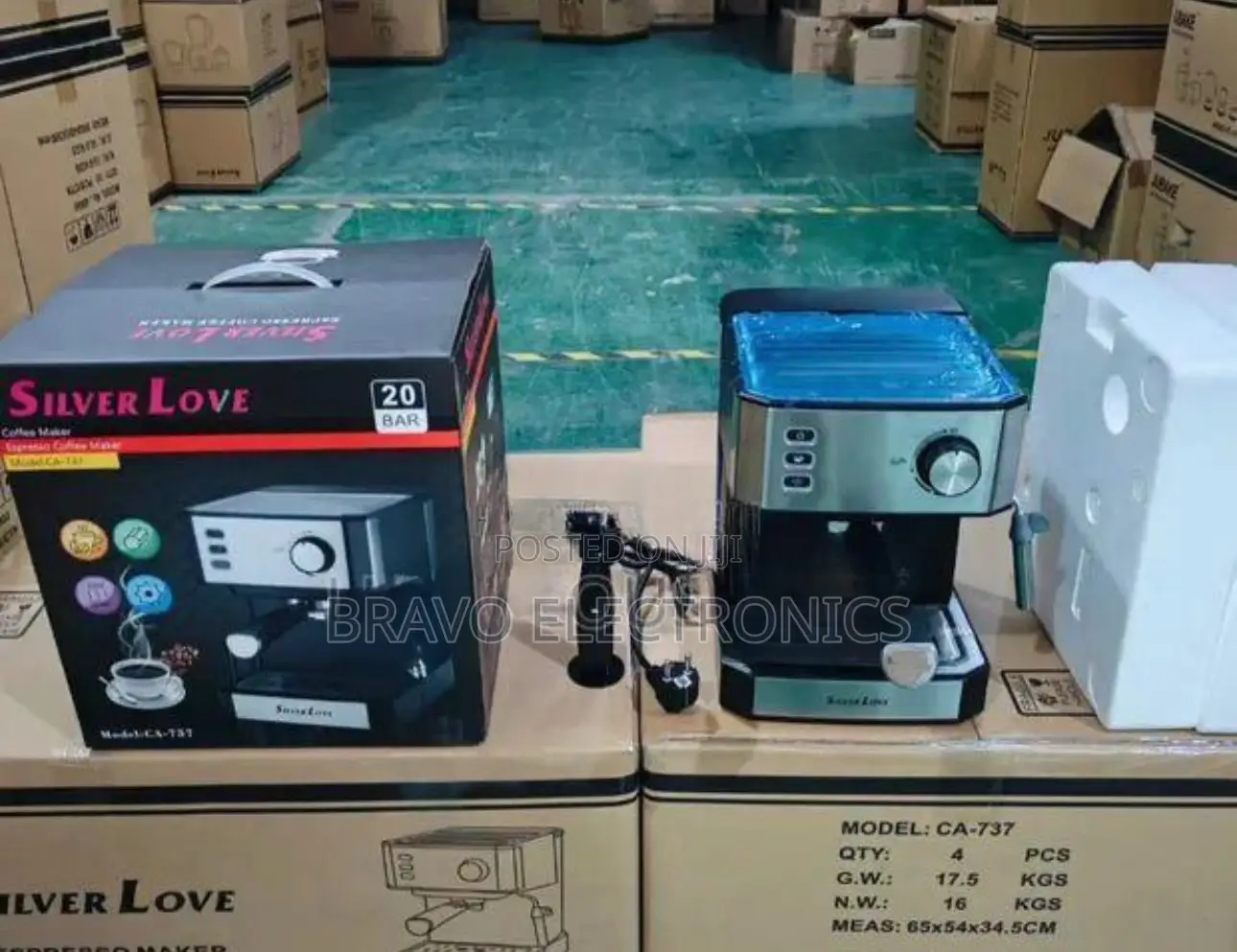 Silver Love Coffee Maker – 20 Bar Espresso Machine | A+ Quality