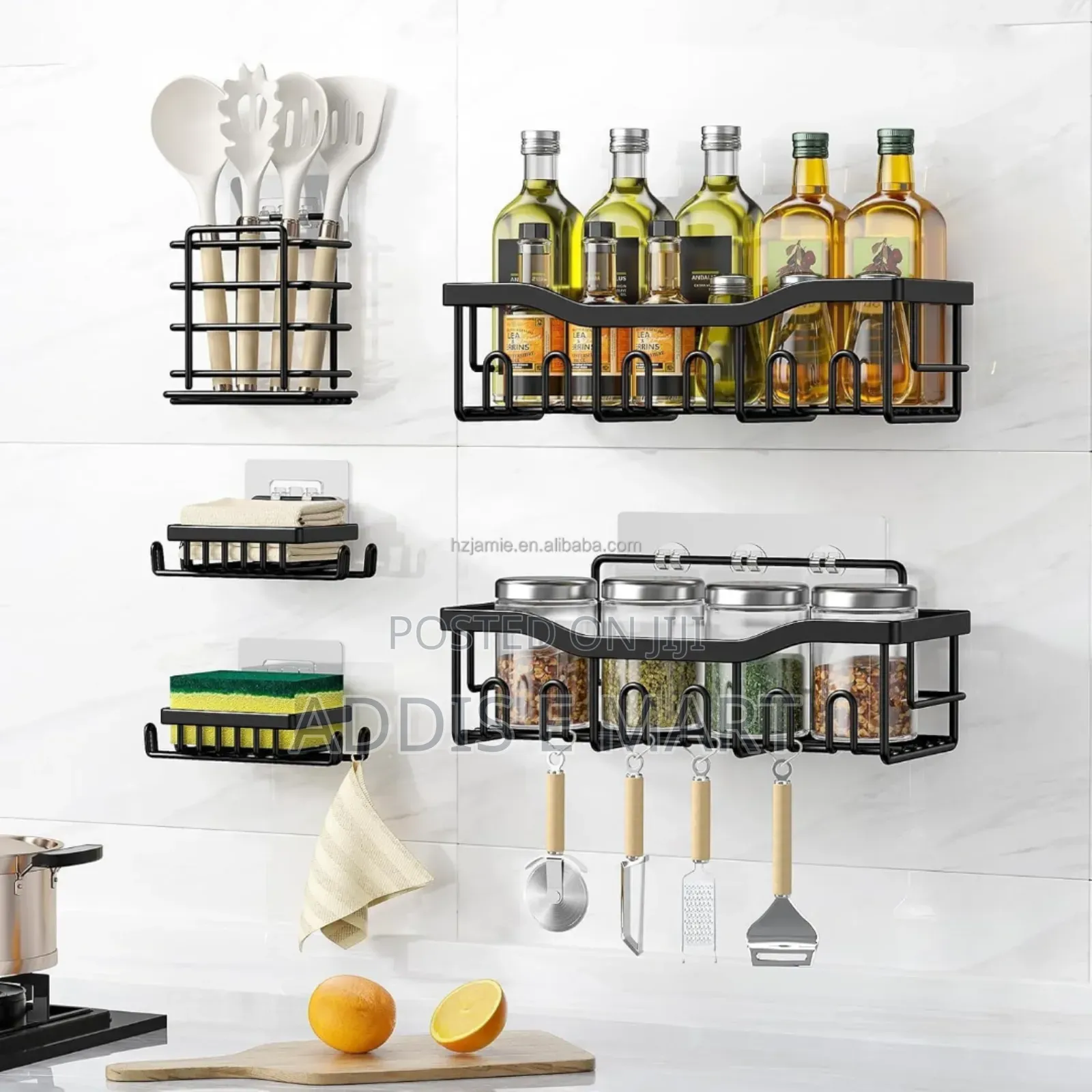 5pcs Stainless Steel Organizing Storage Rack