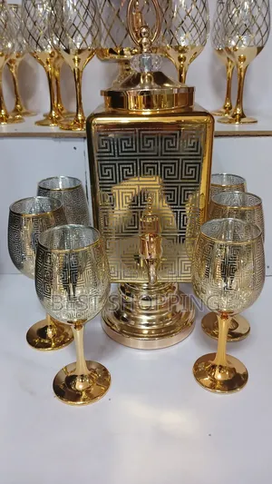 Luxurious Glassware Set 7 Pc የወይን ብርጭቆ ሴት Wine Glass Set