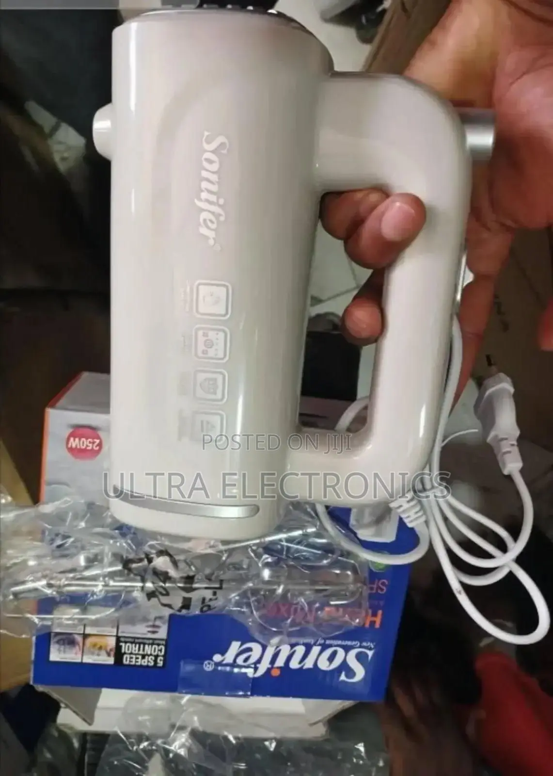 Sonifer Hand Mixer, Model Sf-7034b. Power: A 250-Watt Motor.
