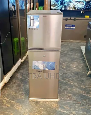 Boss 250 Model Refrigerator. It Is A Silver-colored, Double-door