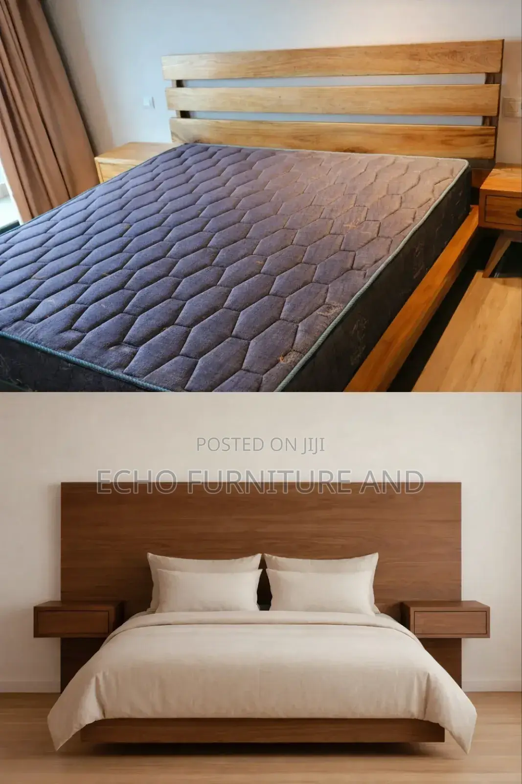 Sold Wood Bed 1.5 and 1.8