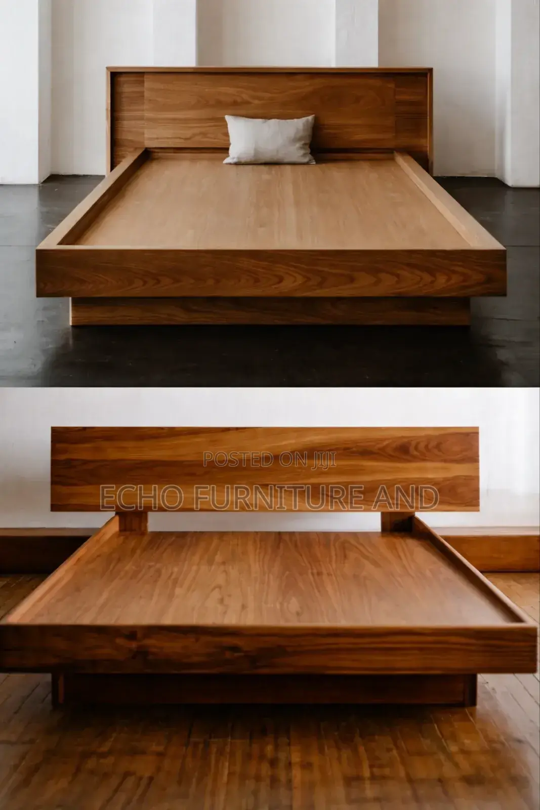 Sold Wood Bed 1.5 and 1.8