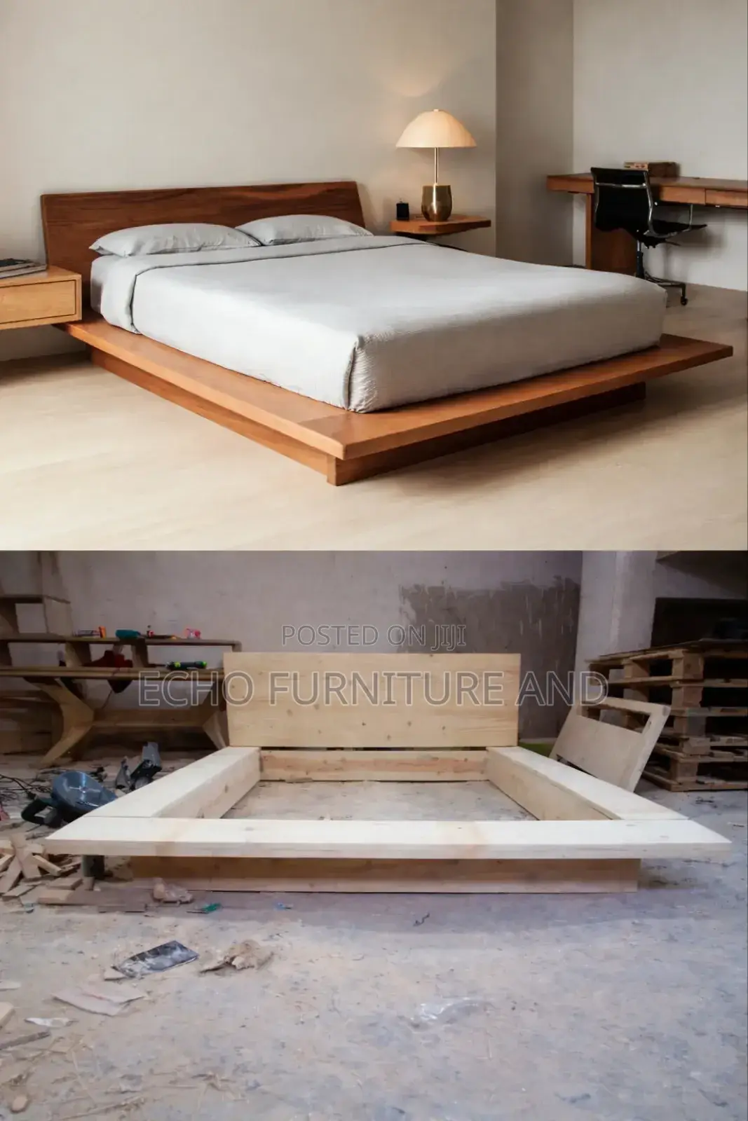 Sold Wood Bed 1.5 and 1.8