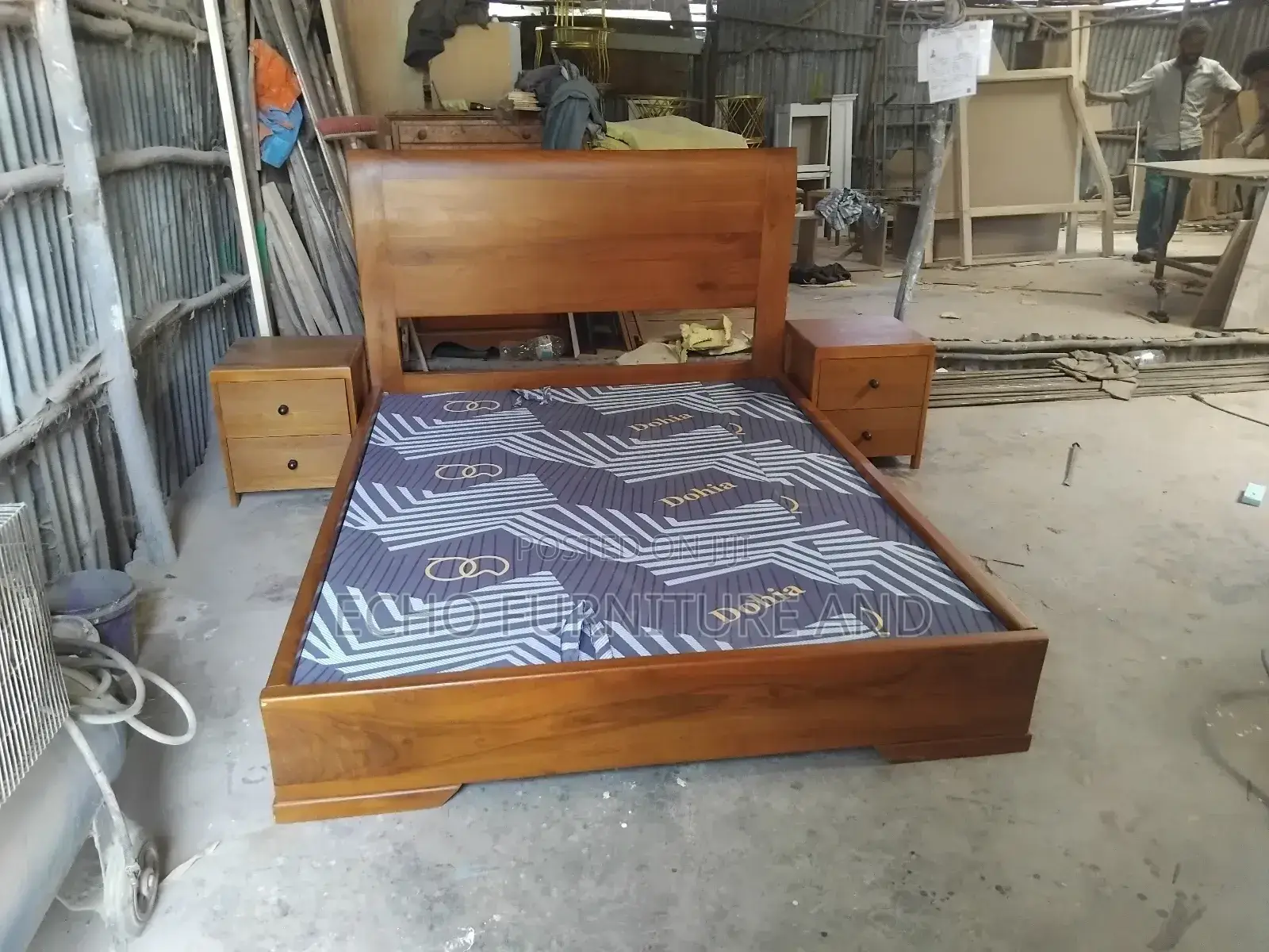 Sold Wood Bed 1.5 and 1.8