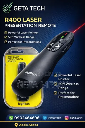 Logitech R400 Wireless Presenter Red Laser Pointer 15m Range Remote